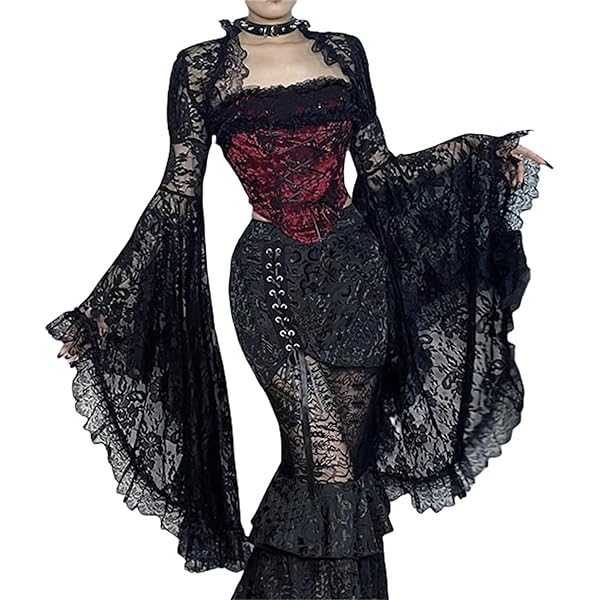 Amazon.com: Allpunkall Victorian Lace Bolero Shrug Top Women